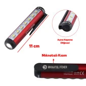 Beyaz Işık 5 W Led Mıknatıslı Sağlam El Feneri Şarjlı Işıldak Kamp Lambası Gece Aydınlatma thumbnail 2