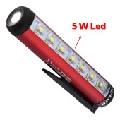 Beyaz Işık 5 W Led Mıknatıslı Sağlam El Feneri Şarjlı Işıldak Kamp Lambası Gece Aydınlatma thumbnail 5