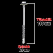 Trapez Çatı Vidası 5.5x135 mm Paket 100 ADET Matkap Uçlu Sac Akıllı Vida Çatı Panel Metal Ağaç Vidası - 2