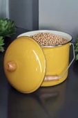 Nishev Zarif İnci İtalyan Emaye Yoğurt Tenceresi Emaye Bakraç 20cm 5lt - Sarı - 4