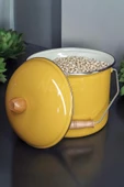Nishev Zarif İnci İtalyan Emaye Yoğurt Tenceresi Emaye Bakraç 20cm 5lt - Sarı - 2