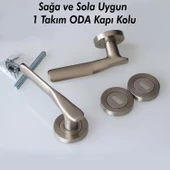 Royal Saten Oda Kapı Kolu Sürgülü ve Çelik Kapı Kulpu Uyumlu Daire Rozetli Sağa Sola Uygun Kolları - 8