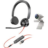 Poly - Studio P5 Webcam with Blackwire 3325 Headset Kit - 1