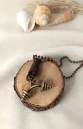 Dambıl Kolye Halter Spor Takı Erkek Kadın Takı Zincir Sarı Renk - 2