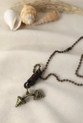 Dambıl Kolye Halter Spor Takı Erkek Kadın Takı Zincir Sarı Renk - 3