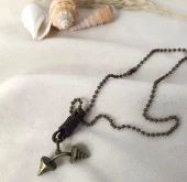 Dambıl Kolye Halter Spor Takı Erkek Kadın Takı Zincir Sarı Renk - 4