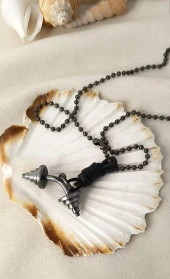 Kolye Dambıl Halter Spor Takı Erkek Kadın Takı Zincir Sarı Renk thumbnail 1