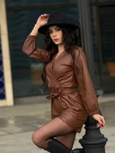 ZARA MODEL ŞARDONLU DERİ TULUM BELİ KUŞAKLI - 5