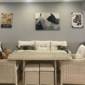 Reyo Garden Sümela 3+1+1 Masalı Alüminyum Üzeri Örme Rattan Balkon Bahçe Mobilyası - 1
