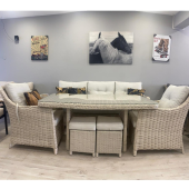 Reyo Garden Sümela 3+1+1 Masalı Alüminyum Üzeri Örme Rattan Balkon Bahçe Mobilyası - 2