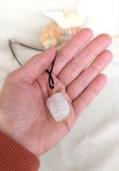 Kolye Doğal Taş El İşi Tel Sarma Tasarım Çakra Charm Takı Kadın Kız Örgü - 3