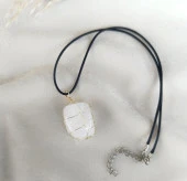 Kolye Doğal Taş El İşi Tel Sarma Tasarım Çakra Charm Takı Kadın Kız Örgü - 5