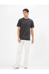Basic Tişört Slim Fit Bisiklet Yaka Pamuklu thumbnail 6