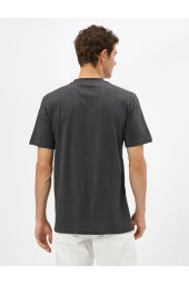 Basic Tişört Slim Fit Bisiklet Yaka Pamuklu thumbnail 8