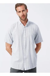 Kısa Kollu Gömlek, L, Gri thumbnail 1