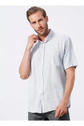 Kısa Kollu Gömlek, L, Gri thumbnail 3