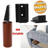 Mobilya Masa Baza Sehpa Gizli Montaj Ayağı Plastik Bağlantı Aparatı M8 Civatalı Tabanı 1 ADET thumbnail 1