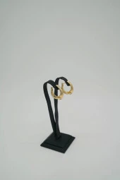 Gold Renk Halka Çelik Küpe - 2