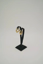 Gold Renk Halka Çelik Küpe - 3