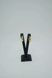 Gold Renk Halka Çelik Küpe - 4