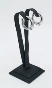 Gümüş Renk Halka Çelik Küpe - 1