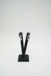 Gümüş Renk Halka Çelik Küpe - 2