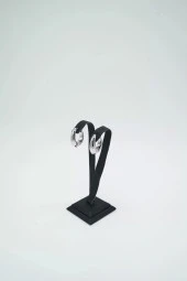 Gümüş Renk Halka Çelik Küpe - 3