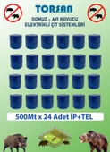 ELEKTİRİKLİ ÇİT 500M x 24 Adet ÇİFT ÖRGÜLÜ GALVANİZLİ TEL + İP - 1