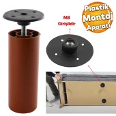 Mobilya Masa Baza Sehpa Montaj Ayağı Yuvarlak Plastik Bağlantı Aparatı M8 Civatalı Tabanı 1 ADET thumbnail 1