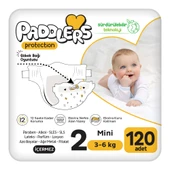 Paddlers Protection Bebek Bezi 2 Numara Mini 120 Adet (3-6 Kg) 2'li Jumbo Set thumbnail 1