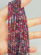 Yakut & Safir Taşı Rondela Faset Kesim Dizi 2.5*3.5mm (49152) - 1