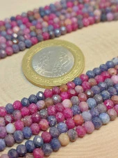 Yakut & Safir Taşı Rondela Faset Kesim Dizi 2.5*3.5mm (49152) - 2