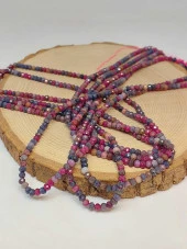 Yakut & Safir Taşı Rondela Faset Kesim Dizi 2.5*3.5mm (49152) - 3