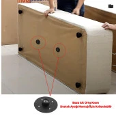 Mobilya Masa Baza Sehpa Montaj Ayağı Yuvarlak Plastik Bağlantı Aparatı M8 Civatalı Tabanı 4 ADET thumbnail 3