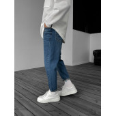 POISHOPS Lacivert Efektli Yıkamalı Boyfriend Jean - 5