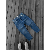 POISHOPS Lacivert Efektli Yıkamalı Boyfriend Jean - 6