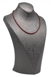 Yakut ( AA Kalite ) Doğal Taş 925 Ayar Gümüş Rondel Kesim Kolye - 2