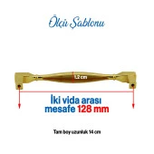 Mobilya Kulp Mutfak Dolabı Çekmece Dolap Kulpları Kapak Kulpu Kulbu Altın 128 mm Metal - 4