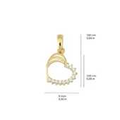 14 Ayar Taşlı Kalp Altın Kolye Ucu 0,57 gr thumbnail 2