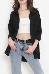 Çift Cepli Gömlek Siyah - 16656.1775. thumbnail 1