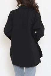 Çift Cepli Gömlek Siyah - 16656.1775. thumbnail 9