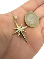 Kutup Güney Yıldızı Üst Kalite Taşsız Altın Büyük Boy Kolye Ucu - 2