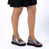 TwoEgoist Kadın Hakiki Deri Dolgu Topuklu Şık Sandalet - 8