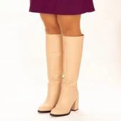 Kadın Kalın Topuklu Sivri Burunlu Klasik Çizme thumbnail 10