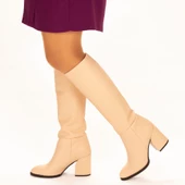 Kadın Kalın Topuklu Sivri Burunlu Klasik Çizme thumbnail 11