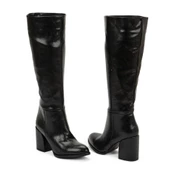 Kadın Kalın Topuklu Sivri Burunlu Klasik Çizme thumbnail 2