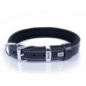 Doggie Konfor Kemik Desenli Deri Köpek Boyun Tasması Siyah 2x30-35 Cm Medium thumbnail 1