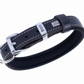 Doggie Konfor Kemik Desenli Deri Köpek Boyun Tasması Siyah 2x30-35 Cm Medium thumbnail 2