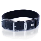 Doggie Konfor Kemik Desenli Deri Köpek Boyun Tasması Siyah 4x57-65 Cm Large thumbnail 1