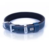 Doggie Konfor Pati Desenli Deri Köpek Boyun Tasması RoyalMavi 2x30-35 Cm Small thumbnail 1